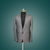 Front View Of Grey Check Blazer