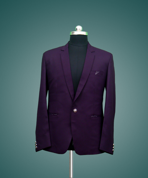 Front View Of Magenta Blazer
