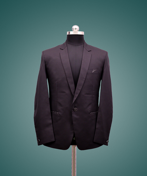 Front View Of Men's Slim Fit Black Blazer