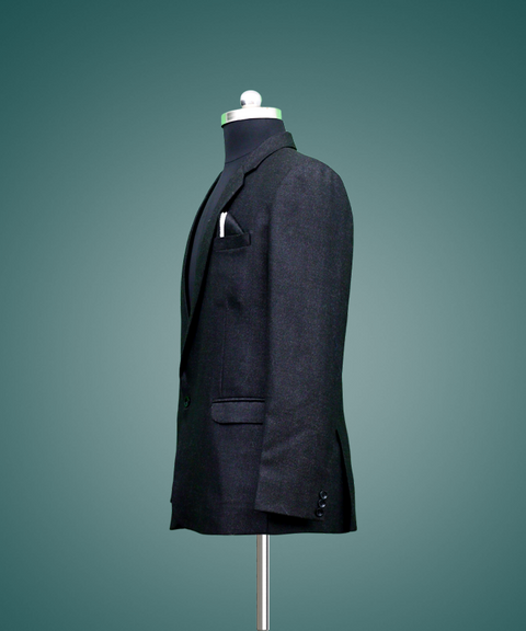 Left Side View Of Black Structured Blazer