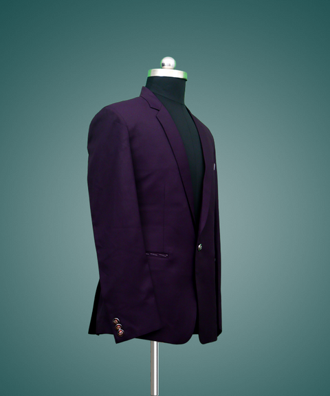 Right Side View Of Magenta Blazer