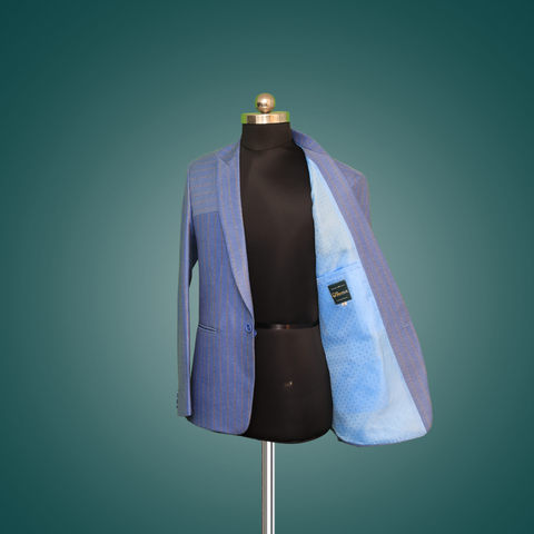 Blue Striped Blazer Mens