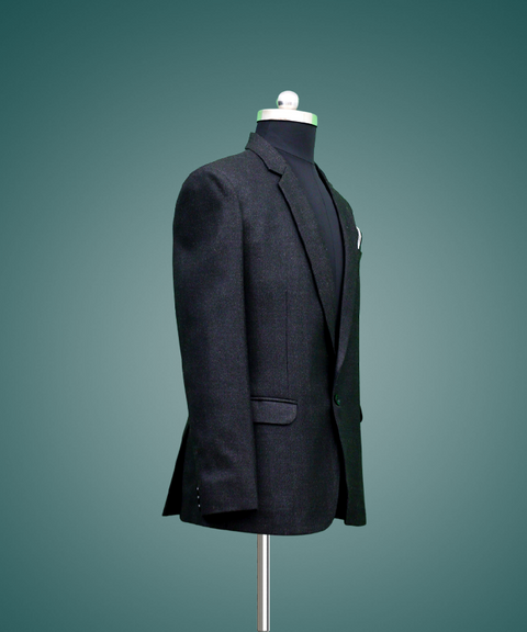 Right Side View Of Black Structured Blazer