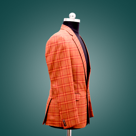Right Side View Of Brown Check Blazer