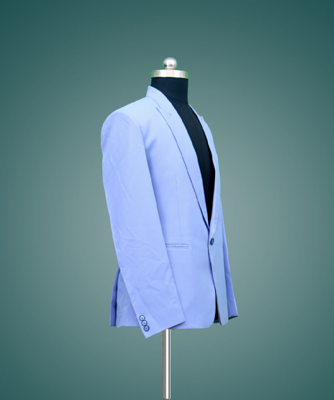 Right Side View Of Sky Blue Suit For Men