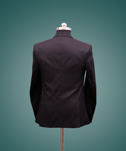 Back View Of Slim Fit Black Blazer