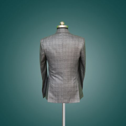 Back View Of Grey Check Blazer